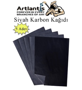 Karbon Kağıdı A4 5 Adet 21x29,7 cm Renkli Karbon Kağıdı Kopya Kağıdı Transfer Kağıdı (Siyah)