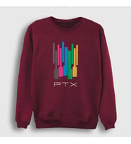 Presmono Unisex Beyaz Colors Pentatonix Sweatshirt 75018tt (Bordo)