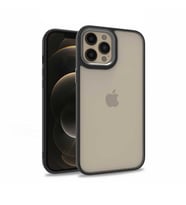 Apple iPhone 12 Pro Max Kılıf Case, Kamera Lens Korumalı Elektroplatin Kaplama Sert PC Koruyucu Colourful Platinum Serisi (Siyah)
