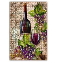 Cakapuzzle Kırmızı Şarap Üzüm Kadeh Görseli Puzzle Yapboz MDF (Ahşap) (1000 Parça)