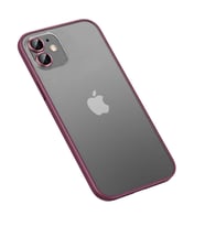 iPhone 11 Kılıf Retro Kamera Lens Korumalı Renkli Lüx Mat Kapak (Koyu Mor)