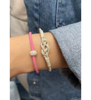 Gümüş Kazaziye Sonsuzluk ve Top Detaylı Renkli İkili Bileklik Kombin : Yeşil - 19 cm : Kırmızı - 18 cm : Kırmızı - 20 cm (Pembe)