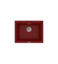 POLEX Cristalüx Granit Eviye P-09 Tezgah Altı Ve Tezgah Üstü Kare Mutfak Evyesi 55,5x43,5cm (Bordo)
