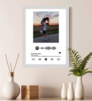 Kişiye Özel Fotoğraflı Spotify Tasarımlı Fotoğraf Çerçevesi (Beyaz)