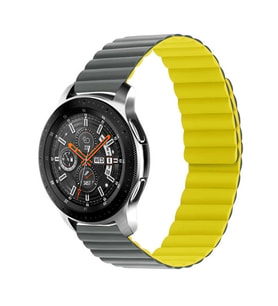 Galaxy Watch Active 2 40mm KRD-52 Mıknatıslı Kordon (Gri - Sarı)