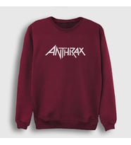 Presmono Unisex Beyaz Anthrax Sweatshirt 10131tt (Bordo)