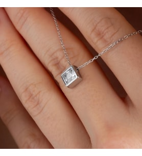 Diamond Gümüş Kolye (Rose)