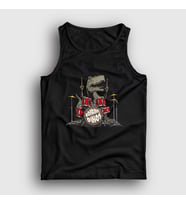 Presmono Unisex Beyaz Dinos Dinozor Drums Bateri Atlet 370828tt (Siyah)
