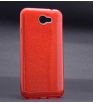 General Mobile 6 Kılıf Simli Parlak Shining Kapak (Kırmızı)