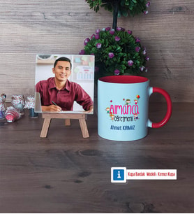 Almanca Öğretmeni Fotoğraflı Dekoratif Taş, Kupa Bardak Beyaz Hediye (Model 2)