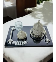Elegance Söz Kahve Tepsisi (Krem)