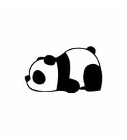 Bıkmış Panda Araba Sticker siyah 15x9 CM (Siyah)