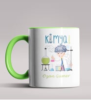 Kişiye Özel Kimya Öğretmeni Tasarım Siyah Renk Kupa Bardak 6 (Yeşil)