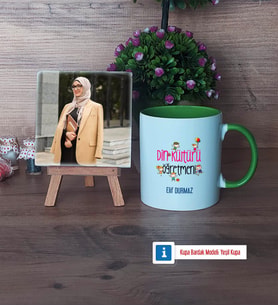 Din Kültürü Öğretmeni Fotoğraflı Dekoratif Taş, Kupa Bardak Beyaz Hediye (Model 14)