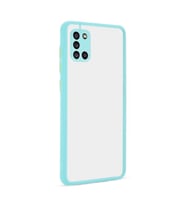 Galaxy A31 Kılıf Zore Hux Düğme ve Kapak Zıt Renk Kılıf (Turkuaz)