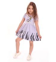 Toontoy Kız Bebek Baskılı Elbise (Mavi)