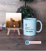 Eşe Hediye Fotoğraflı Dekoratif Taş, Kupa Bardak Beyaz Hediye (Model 1)