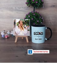 Eczacı Fotoğraflı Dekoratif Taş, Kupa Bardak Beyaz Hediye (Model 11)
