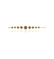 Kadir Jewellery 22 Ayar Altın Kaplama Zirkon Taşlı Ayarlanabilir Zincir Bileklik (Kahverengi)
