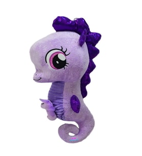 Peluş Yavrulu Deniz Atı Oyuncak 45 Cm (Mor)