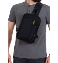 NEWİSH POLO TEK KOL ÇAPRAZ GÖĞÜS VE OMUZ SIRT ÇANTASI-BODY BAG (Siyah-Sarı)