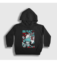Presmono Unisex Çocuk Beyaz Poster Anime Bleach Kapüşonlu Sweatshirt 128158tt (Siyah)