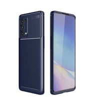 Oppo Reno 5 Pro 5G Kılıf Karbon Silikon Case (Lacivert)