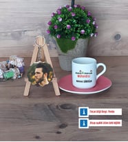 Elektrik Elektronik Mühendisi Türk Kahvesi Fincanı Ahşap Altlıklı ve Fotoğraflı Ahşap Anahtarlık Hediye (Model 6)