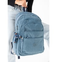 Büyük Boy Unisex Maymuncuk Hediyeli Su Geçirmez Kumaş Okul Seyahat Sırt Çantası (Mavi)