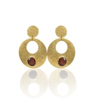 Kadir Jewellery 22 Ayar Altın Kaplama Vintage Küpe -El İşçiliği Ve Hipoalerjenik Küpe (Bordo)