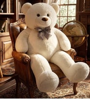 100 Jumbo Papyonlu Peluş Ayıcık Hediyelik (Beyaz)