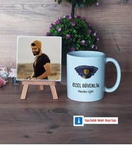 Özel Güvenlik Görevlisi Fotoğraflı Dekoratif Taş, Kupa Bardak Beyaz Hediye (Model 1)
