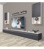 Decoraktiv Eko 270TA Mdf Tv Ünitesi Tv Sehpası (Beyaz - Antrasit)