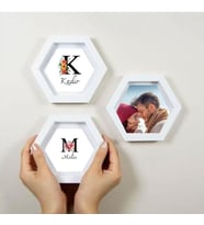 Sevgililere Özel 3 lü Altıgen Çerçeve (Beyaz)