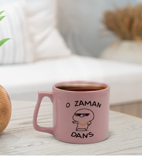 BK Gift Esprili Tasarım Pastel Pembe Middle Kupa Bardak, Arkadaşa Hediye, Ev Hediyesi, Doğum Günü Hediyesi, Ofis Hediyesi (Model 3)