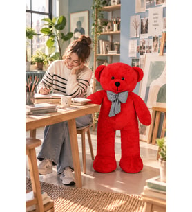 Pandamkee 80 Cm Sevgiliye Özel Hediyelik Ayı (Kırmızı)