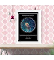 KİŞİYE ÖZEL NEBULA YILDIZ HARİTASI (Beyaz)