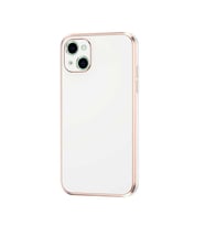 Apple iPhone 13 Kılıf Zore Bark Kenarları Altın Renk Kılıf (Beyaz)