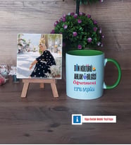 Din Kültürü Öğretmeni Fotoğraflı Dekoratif Taş, Kupa Bardak Beyaz Hediye Öğretmenler Günü Hediyesi (Model 14)