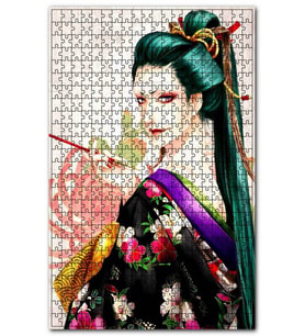 Cakapuzzle Sigara İçen Uzak Doğulu Kadın Görseli Puzzle Yapboz MDF (Ahşap) (255 Parça)