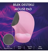 MP01 -  Elips Bilek Destekli Mouse Pad  Konforlu, Kaymaz Taban, Ergonomik, Yumuşak, Ev,Ofis (Pembe)