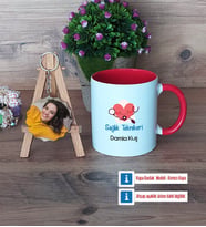 Sağlık Teknikeri Kupa Bardak Beyaz ve Fotoğraflı Ahşap Anahtarlık HediyeTıp Bayramı Hediyesi (Model 2)