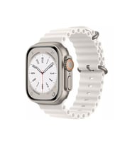 Apple Watch Kordon 3 4 5 6 7 8 Se Ultra Serisi 42 mm 44 mm45mm/49mm Uyumlu Silikon Spor Kayış (Beyaz)