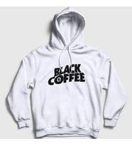 Presmono Unisex Beyaz Black Coffee Hediye Filtre Kahve Kapüşonlu Sweatshirt 507043tt (Beyaz)