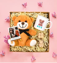Kişiye Özel Kupalı Melek Mum & Sevimli Ayıcık Polo Kart  Hediye Seti (Model 2)