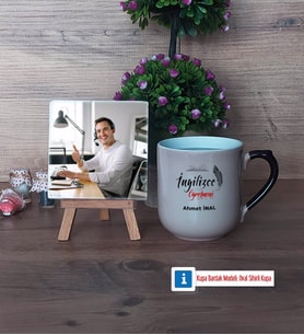 İngilizce Öğretmeni Fotoğraflı Dekoratif Taş, Kupa Bardak Beyaz Hediye (Model 10)
