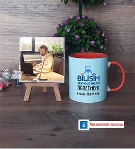 Bilişim Teknolojileri Öğretmeni Fotoğraflı Dekoratif Taş, Kupa Bardak Beyaz Hediye Öğretmenler Günü Hediyesi (Model 13)