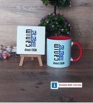Babaya Hediye Dekoratif Taş, Kupa Bardak Kırmızı Hediye (Model 1)