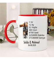 Sevgililere Özel Resimli Kupa Bardak (Kırmızı)