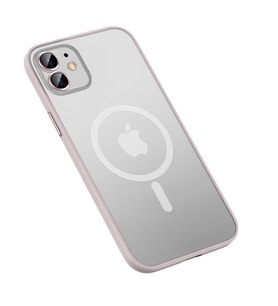 Apple iPhone 12 Kılıf Zore Mokka Lens Koruyuculu Wireless Kılıf (Rose)